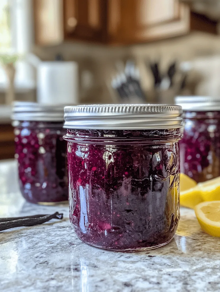 Blackberries are the star ingredient of this jam, bringing not only a beautiful dark hue but also a bounty of nutritional benefits. These berries are rich in vitamins C and K, fiber, and antioxidants, making them a wholesome choice for your homemade preserves. Their natural sweetness is accompanied by a slight tartness, which creates a dynamic flavor profile that is both refreshing and satisfying.