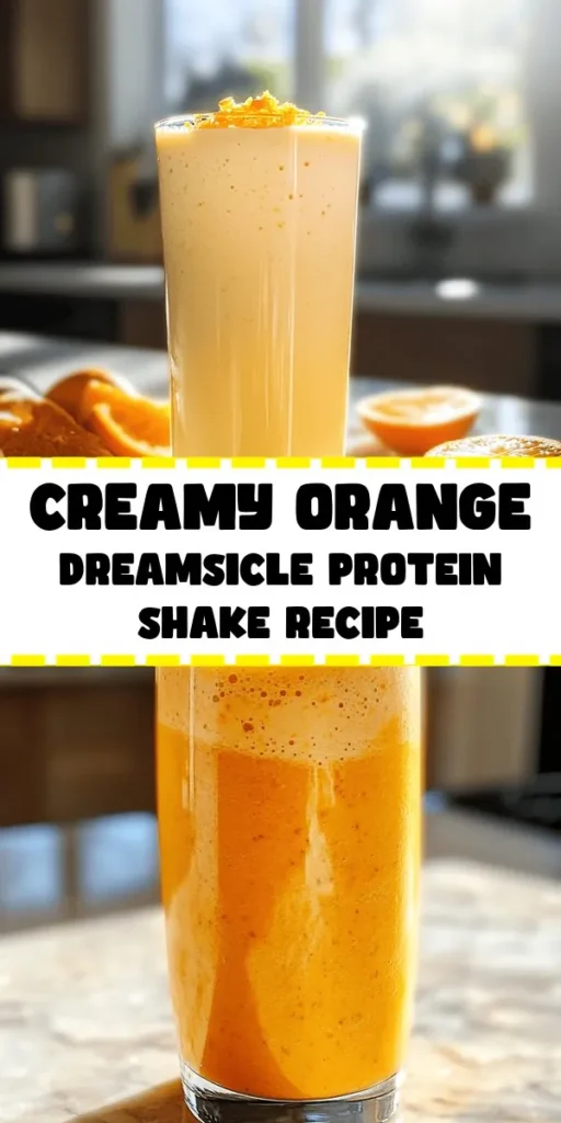 Dive into the refreshing taste of summer with this Orange Dreamsicle Protein Shake! Made with fresh orange juice, frozen banana, and creamy Greek yogurt, this shake is a delicious way to boost your protein intake. Perfect for breakfast or a post-workout snack, it combines all your favorites into a nutritious treat. Ready in just 10 minutes, enjoy it thick and smooth while garnished with a hint of orange zest. A delightful blend of flavor and health awaits!