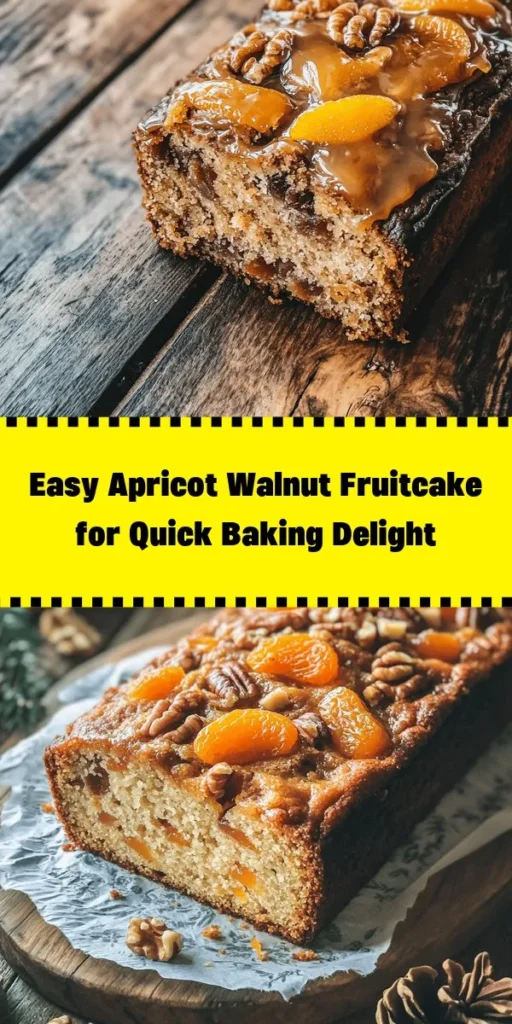 Indulge in this Quick & Easy Apricot and Walnut Fruitcake that's perfect for any occasion! This delightful recipe blends the sweetness of dried apricots and mixed fruits with the crunch of walnuts. With simple ingredients like butter, brown sugar, and a hint of orange zest, this cake is both comforting and delicious. Ready in just one hour, it serves 8-10 and is great for sharing. Enjoy a slice of this moist, flavorful treat today!