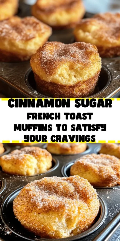 Indulge in the sweet goodness of Cinnamon Sugar French Toast Muffins! This delightful recipe combines day-old bread, eggs, and a luscious cream mixture for a delicious breakfast treat. Topped with a tasty cinnamon sugar mixture, these muffins are perfect for brunch or a cozy morning at home. Easy to make and utterly satisfying, they're sure to impress your family and friends. Give these a try for a delightful twist on classic French toast!