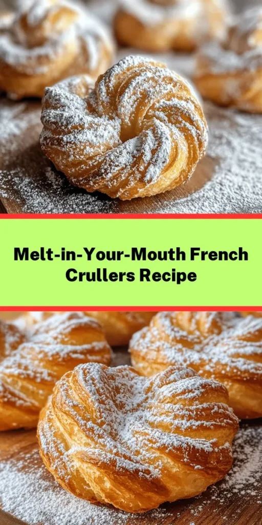 Indulge in the deliciousness of homemade French crullers! These light and airy treats are made with a perfect blend of water, butter, flour, and eggs, then fried to golden perfection. The simple glaze of powdered sugar, milk, and vanilla adds the finishing touch. With a prep time of just 20 minutes, you can whip up a dozen soft and sweet crullers that are perfect for any occasion. Add a hint of citrus zest for an extra flavor boost!