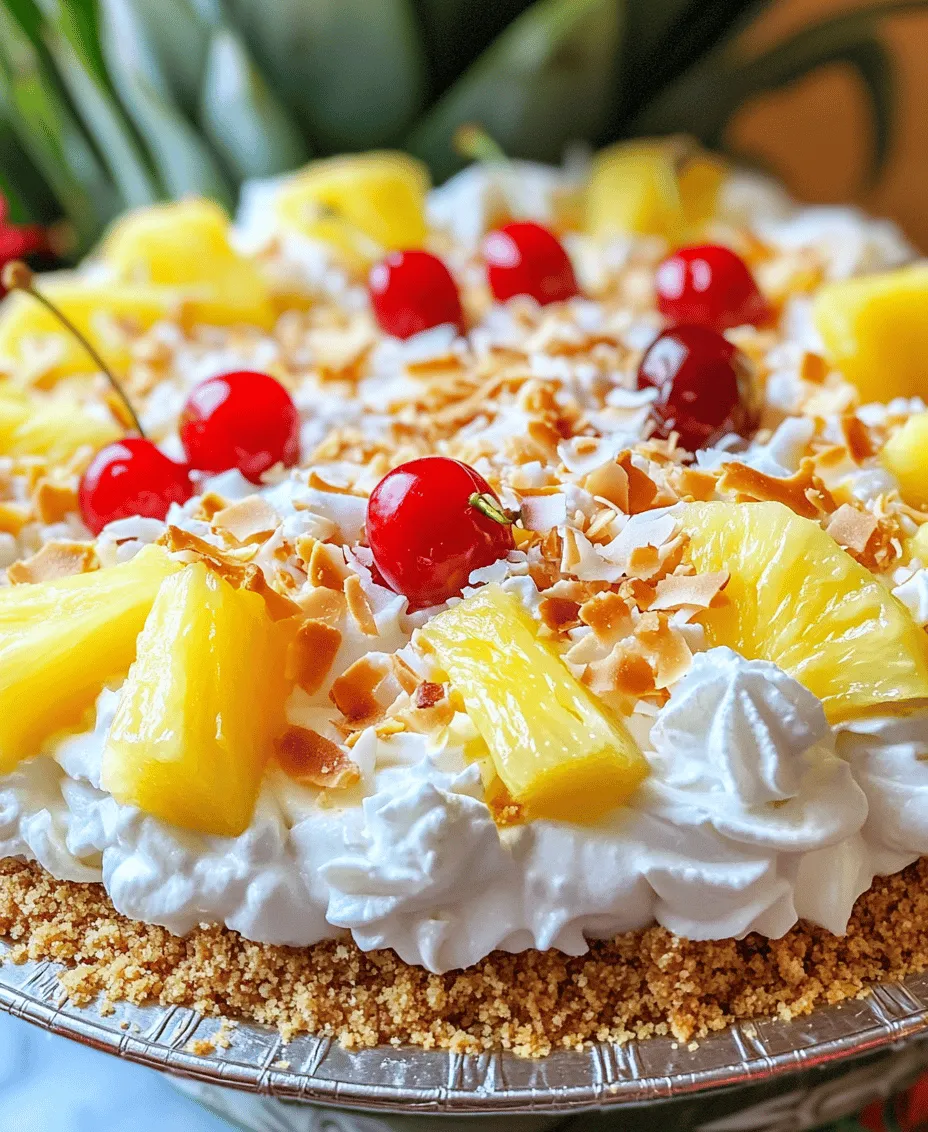 Imagine sinking your fork into a slice of creamy, luscious pie that transports you straight to a sun-drenched beach in Hawaii. The Tropical Hawaiian Paradise Pie is a delightful dessert that perfectly encapsulates the vibrant flavors of the tropics, making it an ideal choice for summer gatherings, backyard barbecues, or simply as a refreshing treat on a warm day. With its delightful combination of sweet pineapple, rich coconut, and a buttery graham cracker crust, this pie not only tantalizes your taste buds but also serves as a visual feast, bringing a slice of paradise to your table.