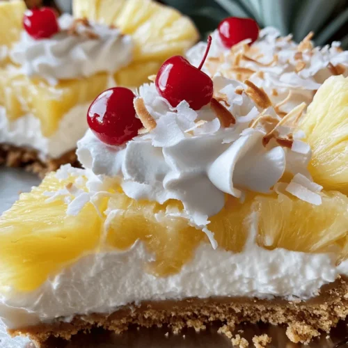 Imagine sinking your fork into a slice of creamy, luscious pie that transports you straight to a sun-drenched beach in Hawaii. The Tropical Hawaiian Paradise Pie is a delightful dessert that perfectly encapsulates the vibrant flavors of the tropics, making it an ideal choice for summer gatherings, backyard barbecues, or simply as a refreshing treat on a warm day. With its delightful combination of sweet pineapple, rich coconut, and a buttery graham cracker crust, this pie not only tantalizes your taste buds but also serves as a visual feast, bringing a slice of paradise to your table.