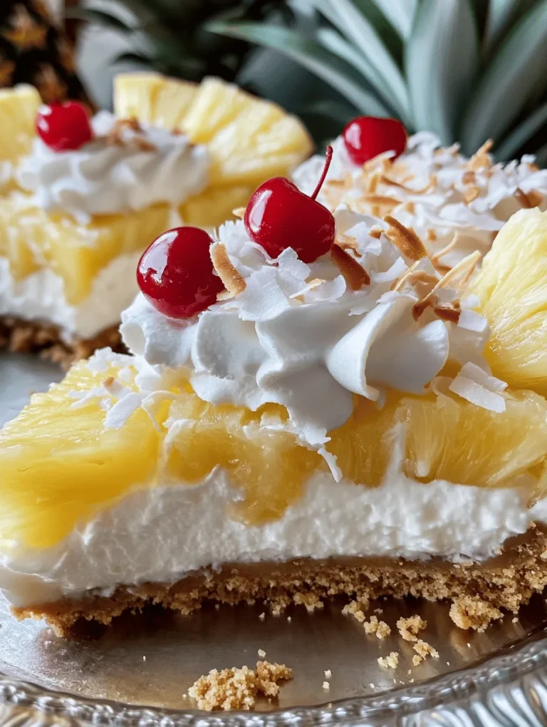 Imagine sinking your fork into a slice of creamy, luscious pie that transports you straight to a sun-drenched beach in Hawaii. The Tropical Hawaiian Paradise Pie is a delightful dessert that perfectly encapsulates the vibrant flavors of the tropics, making it an ideal choice for summer gatherings, backyard barbecues, or simply as a refreshing treat on a warm day. With its delightful combination of sweet pineapple, rich coconut, and a buttery graham cracker crust, this pie not only tantalizes your taste buds but also serves as a visual feast, bringing a slice of paradise to your table.