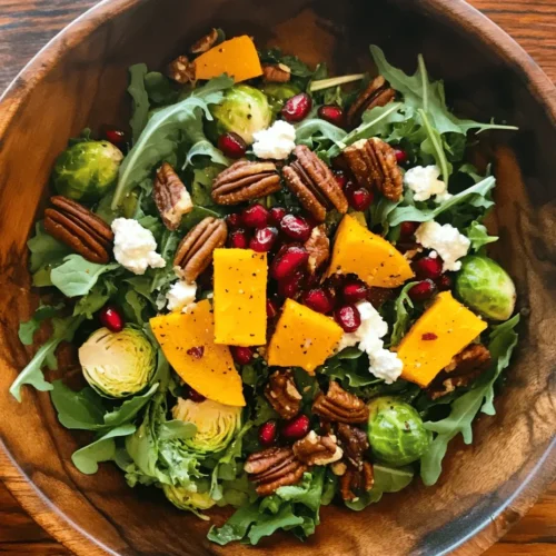 The foundation of any great salad begins with the greens, and for our Fall Harvest Salad, we’re using a mix of arugula, spinach, and kale. These leafy vegetables not only add a vibrant color to the dish but also contribute a wealth of nutrients.