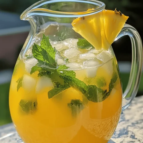 One of the standout features of this Pineapple Lemonade Punch is the use of fresh pineapple juice. While canned pineapple juice may seem convenient, it often lacks the vibrant flavor and nutritional benefits that fresh juice offers. Fresh pineapple juice is not only sweeter but also richer in vitamins and enzymes that promote digestion and enhance overall health. The natural sugars present in fresh pineapple provide a more balanced sweetness, allowing the tanginess of the lemon to shine through beautifully.