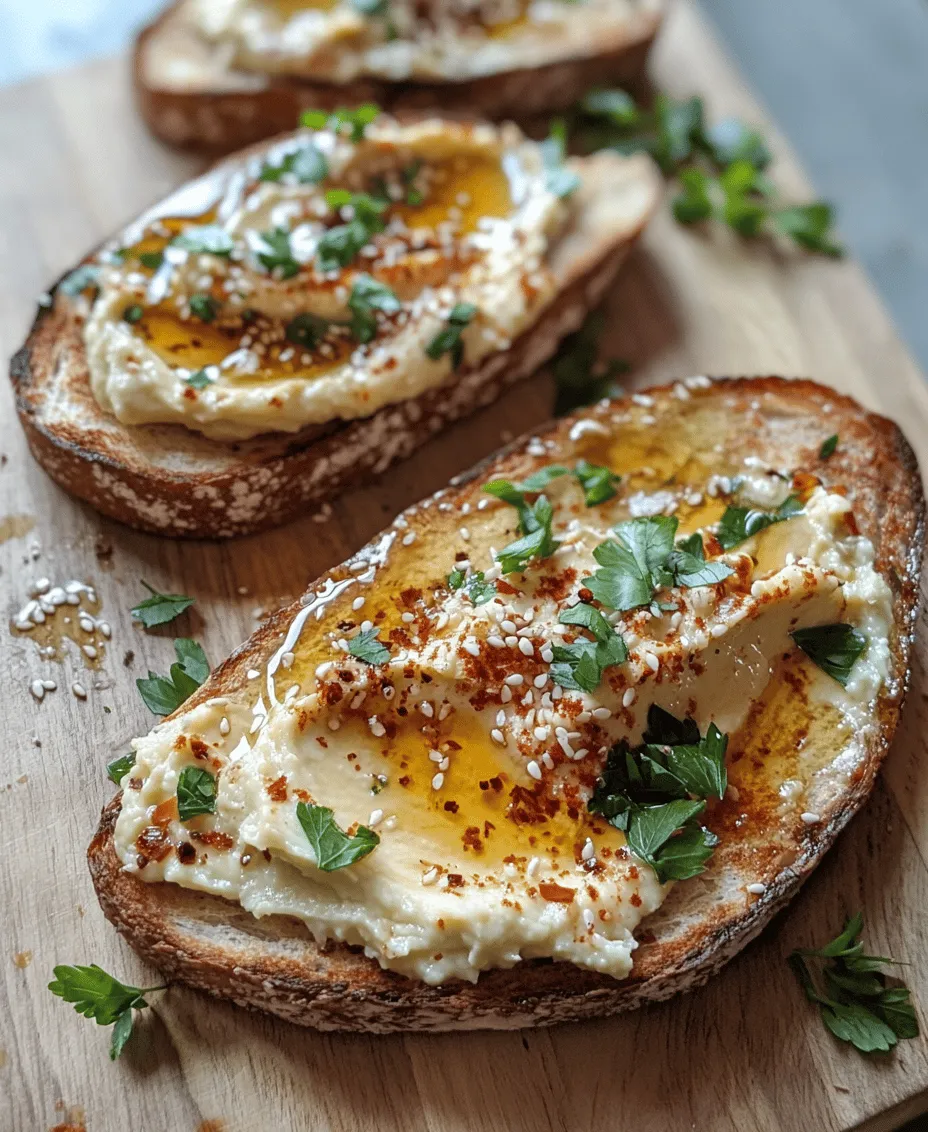 In the world of healthy eating, the trend of creating delicious plant-based snacks has taken center stage, appealing to a wide audience from health enthusiasts to casual snackers. Among these culinary delights, <strong>Crispy Tahini Toasts with Avocado</strong> stand out as an innovative and nutritious option. This recipe not only tantalizes your taste buds but also offers a wealth of health benefits, making it a perfect choice for breakfast, brunch, or even a quick afternoon snack.” /></p>
</p>
<h3>Salt and Pepper</h3>
</p>
<p>Salt and pepper are fundamental seasonings that elevate the flavors of your crispy tahini toasts with avocado. Salt enhances the natural flavors of the ingredients, providing a savory depth that balances the richness of tahini and the creaminess of avocado. It’s essential to strike a balance—too little salt can leave the dish bland, while too much can overpower it. Freshly cracked black pepper adds a subtle spice that complements the other flavors, rounding out the taste profile of your dish. Together, they bring out the best in each ingredient, ensuring that every bite is deliciously satisfying.</p>
</p>
<h3>Chili Flakes</h3>
</p>
<p>For those who enjoy a bit of heat, chili flakes are an excellent addition to your crispy tahini toasts. A sprinkle of chili flakes introduces a warm spiciness that contrasts beautifully with the creamy avocado and nutty tahini. This simple addition not only enhances the flavor but also allows for variations tailored to your palate. You can adjust the amount based on your heat preference—more for a fiery kick, or just a pinch for a subtle warmth. Incorporating chili flakes can also inspire creativity; consider experimenting with different types of chili flakes, such as smoked or garlic-infused, for unique flavor profiles.</p>
</p>
<h3>Fresh Herbs and Sesame Seeds</h3>
</p>
<p>Fresh herbs and sesame seeds serve as the final touch to your crispy tahini toasts, enhancing both the visual appeal and flavor. Herbs like cilantro, parsley, or chives provide a burst of freshness that brightens the dish, while sesame seeds add a delightful crunch and a nutty flavor that complements the tahini. When garnishing, consider finely chopping the herbs for an even distribution, ensuring each bite is fragrant and flavorful. Toasting the sesame seeds for a few minutes can amplify their flavor, making them even more aromatic. Together, these elements create a beautifully presented dish that invites enjoyment from the first glance.</p>
</p>
<h3>Step-by-Step Preparation of Crispy Tahini Toasts</h3>
</p>
<h4>Toasting the Bread</h4>
</p>
<p>The first step in preparing your crispy tahini toasts is selecting the right bread. Sourdough, whole grain, or even gluten-free options work beautifully. Aim for slices that are thick enough to hold the toppings without becoming soggy. To achieve the perfect crispness, you can toast the bread using a toaster, an oven, or a skillet. If using a skillet, heat it over medium heat and add a drizzle of olive oil. Place the bread slices in the skillet, toasting until golden brown on both sides—this usually takes about 3-4 minutes per side. The goal is to create a firm base that will hold up under the tahini and avocado.</p>
</p>
<h4>Creating the Tahini Spread</h4>
</p>
<p>Next, it’s time to prepare the tahini spread. Start with high-quality tahini, which is made from ground sesame seeds. In a mixing bowl, combine tahini with a splash of lemon juice, a drizzle of olive oil, and a pinch of salt. For added flavor, consider incorporating minced garlic or a teaspoon of maple syrup for sweetness. To adjust the consistency, add water gradually, mixing until you achieve a smooth and creamy texture. The spread should be thick enough to stay on the toast without dripping but spreadable. Taste and adjust the seasoning, adding more salt or lemon juice as needed.</p>
</p>
<h4>Mashing the Avocado</h4>
</p>
<p>When it comes to the avocado, ripeness is key. Choose avocados that yield slightly to pressure, indicating they are ripe but not overripe. Cut the avocado in half, remove the pit, and scoop the flesh into a bowl. Use a fork to mash the avocado to your desired consistency—smooth for a creamy topping or slightly chunky for a rustic feel. To enhance the flavor, mix in a pinch of salt, a squeeze of lime or lemon juice, and even a dash of cumin or smoked paprika for additional depth. This step not only adds flavor but also helps prevent the avocado from browning too quickly.</p>
</p>
<h4>Assembling the Toasts</h4>
</p>
<p>Now that you have your toasted bread, tahini spread, and mashed avocado ready, it’s time to assemble the toasts. Start by spreading a generous layer of the tahini mixture on each slice of toasted bread. Follow up with a hearty scoop of the mashed avocado, ensuring it covers the tahini completely. For a beautiful presentation, use the back of a spoon to create waves or swirls in the avocado layer. This not only looks appealing but also adds texture to the dish.</p>
</p>
<h4>Garnishing and Serving</h4>
</p>
<p>The final touches will make your crispy tahini toasts truly shine. Sprinkle chili flakes over the top for a hint of heat, followed by a scattering of fresh herbs and toasted sesame seeds. This not only enhances the visual appeal but also adds layers of flavor and texture. Serve the toasts warm, perhaps on a rustic wooden board for a charming presentation. You can also drizzle a bit of extra virgin olive oil over the top for added richness. If desired, serve with lemon wedges on the side for an extra splash of brightness.</p>
</p>
<h3>Serving Suggestions and Pairings</h3>
</p>
<p>Crispy tahini toasts with avocado are incredibly versatile and can be enjoyed in various ways. For a complete meal, consider pairing them with a light side salad featuring mixed greens, cherry tomatoes, and a zesty lemon vinaigrette. This fresh accompaniment balances the rich flavors of the toast and adds a refreshing crunch.</p>
</p>
<p>For those looking to add a little more substance, a bowl of soup—such as a roasted tomato or butternut squash soup—pairs wonderfully with the toast. The warmth and heartiness of the soup complement the crispiness of the bread, creating a satisfying meal.</p>
</p>
<p>If you prefer a lighter option, consider serving the toasts alongside a smoothie or herbal tea. A green smoothie packed with spinach, banana, and almond milk can provide a nutritious boost, while a calming herbal tea, like chamomile or peppermint, can enhance the overall dining experience.</p>
</p>
<p>These crispy tahini toasts also make for an excellent appetizer at gatherings. Slice the toasts into smaller pieces for easy sharing, and serve them on a platter with various toppings, allowing guests to customize their bites.</p>
</p>
<h3>Conclusion</h3>
</p>
<p>Making crispy tahini toasts with avocado is not just about creating a delicious dish; it’s about enjoying a wholesome and nutritious experience. The combination of creamy tahini and vibrant avocado is not only satisfying but also packed with healthy fats, fiber, and protein. This recipe encourages creativity in the kitchen, allowing you to customize the toppings and add your personal flair.</p>
</p>
<p>Whether enjoyed for breakfast, a snack, or as part of a larger brunch spread, these toasts are sure to please. With their delightful flavors and appealing presentation, they are a fantastic addition to your meal rotation. So gather your ingredients, invite friends or family to join, and savor the joy of creating and sharing this delightful dish.</p>
<div id=