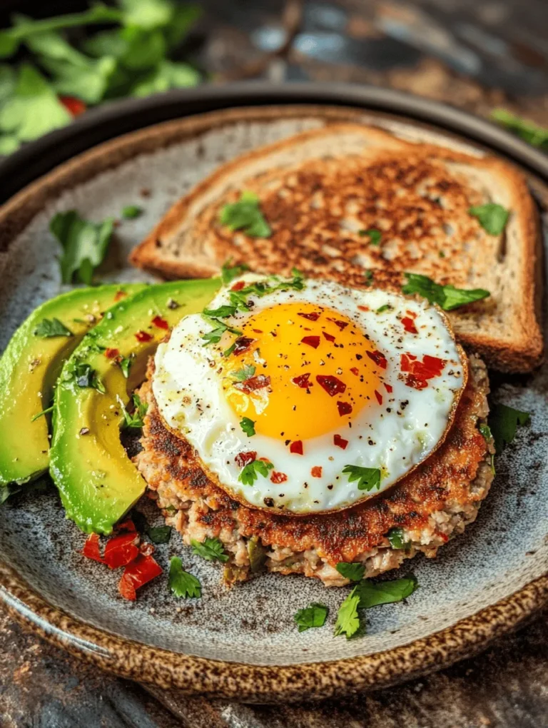Start your day off right with a nutritious and satisfying breakfast featuring Savory Turkey Breakfast Patties topped with Creamy Avocado and Egg. This delightful meal is not only delicious but also packed with protein and healthy fats, making it a perfect choice for anyone looking to fuel their morning. Incorporating lean protein from ground turkey, the rich creaminess of avocado, and the hearty goodness of eggs, this breakfast is a wholesome way to kickstart your day.