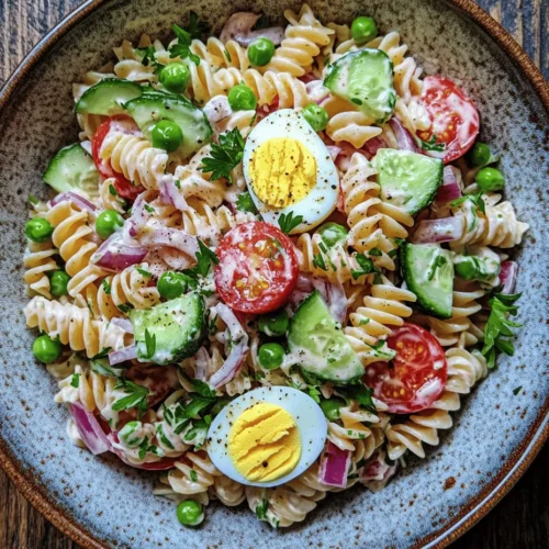 Pasta salads have long been a favorite among home cooks and food enthusiasts alike, celebrated for their versatility and ease of preparation. Whether you’re looking for a side dish to accompany grilled meats at a summer barbecue or a refreshing main course for a picnic in the park, pasta salads can fit the bill perfectly. One standout option that is both satisfying and nourishing is the Creamy Pasta Salad with Hard-Boiled Eggs. This dish combines the hearty goodness of pasta with the protein-packed benefits of eggs, making it a delightful choice for summer gatherings, family picnics, or even quick weeknight dinners.