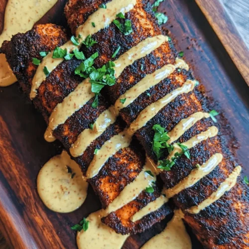 If you're looking to elevate your dining experience with a dish that is not only delicious but also easy to prepare, Blackened Salmon with Creamy Dijon Sauce should be at the top of your list. This exquisite recipe combines the robust flavors of blackened seasoning with the rich, creamy tang of Dijon sauce, creating a culinary masterpiece that will impress your guests and satisfy your taste buds. The smoky, spicy crust on the salmon brings a delightful crunch, while the creamy sauce adds a luxurious touch that perfectly complements the fish.
