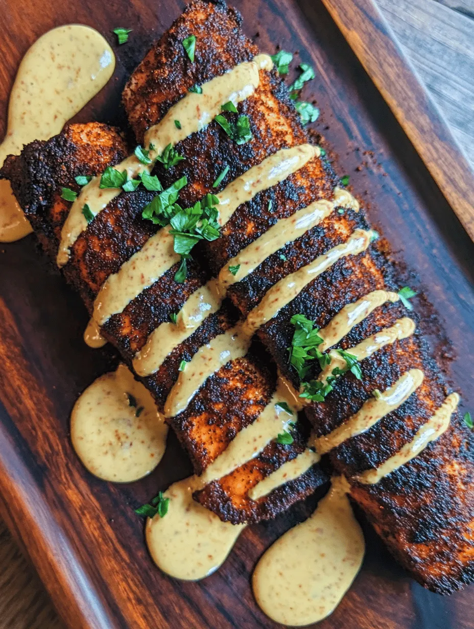 If you're looking to elevate your dining experience with a dish that is not only delicious but also easy to prepare, Blackened Salmon with Creamy Dijon Sauce should be at the top of your list. This exquisite recipe combines the robust flavors of blackened seasoning with the rich, creamy tang of Dijon sauce, creating a culinary masterpiece that will impress your guests and satisfy your taste buds. The smoky, spicy crust on the salmon brings a delightful crunch, while the creamy sauce adds a luxurious touch that perfectly complements the fish.