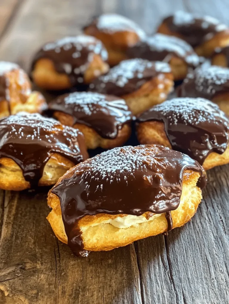 Éclairs, a quintessential French pastry, have delighted dessert lovers for centuries with their delicate structure and rich fillings. These elegant treats, characterized by their light, airy choux pastry shells filled with luscious cream and topped with a glossy glaze, embody the art of French patisserie. While they may seem daunting to create, the satisfaction of crafting your own homemade éclairs is unmatched. The versatility of éclairs allows for a myriad of flavors, from classic vanilla and chocolate to adventurous options like coffee or matcha, making them a delightful addition to any dessert table.