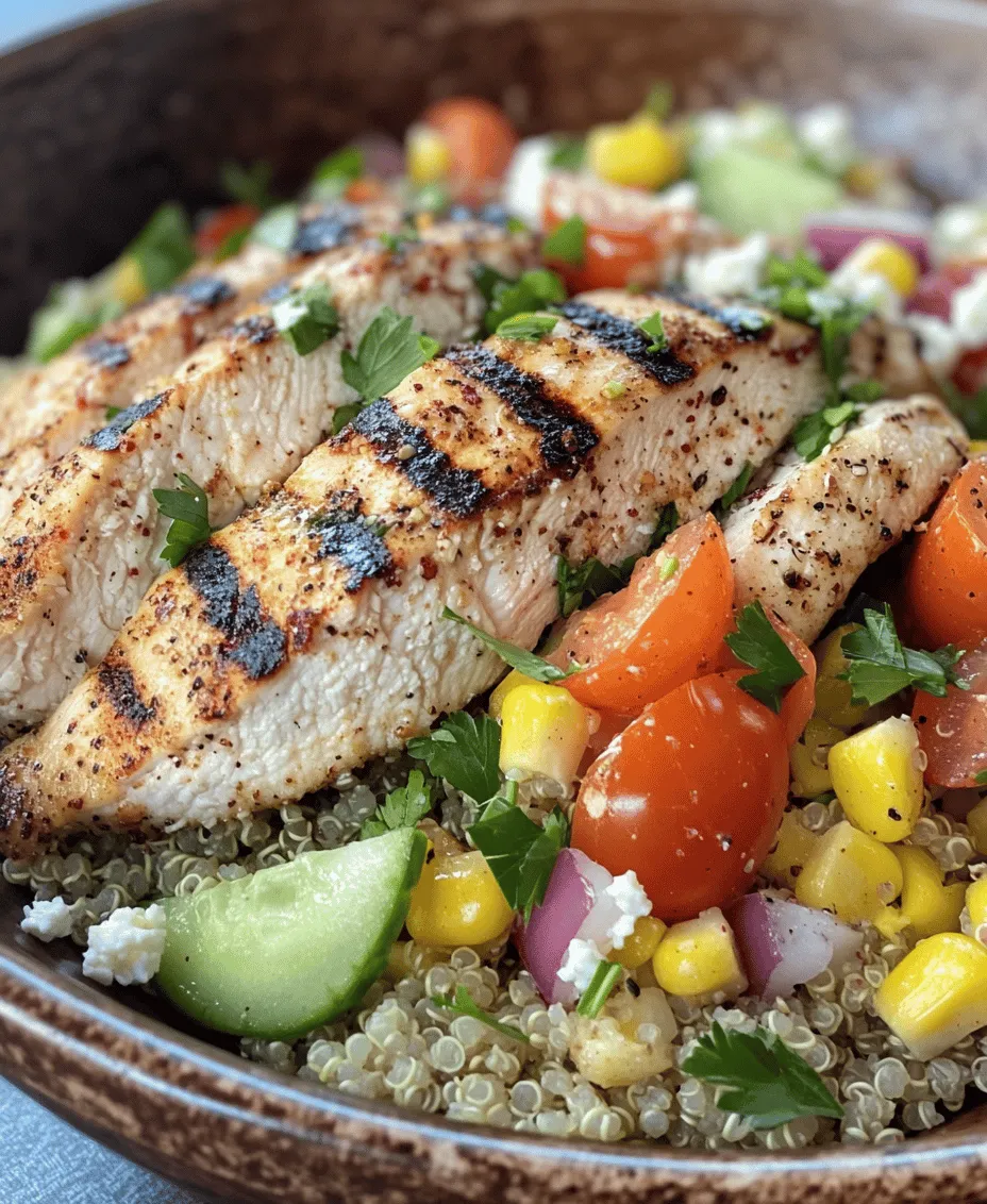 At the heart of the Grilled Chicken and Quinoa Salad Bowl is its combination of quality protein, wholesome grains, and an abundance of fresh vegetables. This dish is a nutritional powerhouse, and its ingredients work synergistically to provide various health benefits.