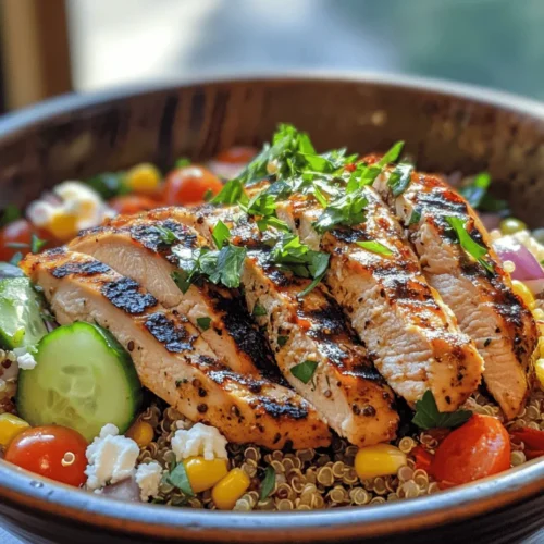 At the heart of the Grilled Chicken and Quinoa Salad Bowl is its combination of quality protein, wholesome grains, and an abundance of fresh vegetables. This dish is a nutritional powerhouse, and its ingredients work synergistically to provide various health benefits.