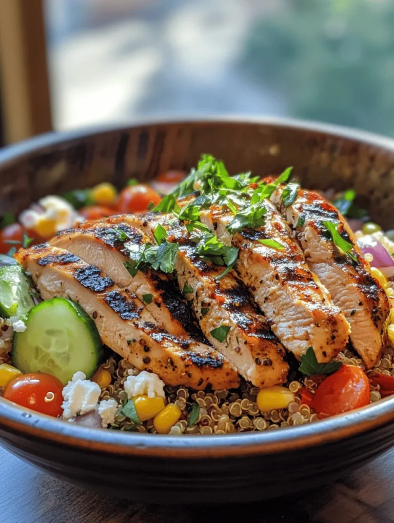 At the heart of the Grilled Chicken and Quinoa Salad Bowl is its combination of quality protein, wholesome grains, and an abundance of fresh vegetables. This dish is a nutritional powerhouse, and its ingredients work synergistically to provide various health benefits.