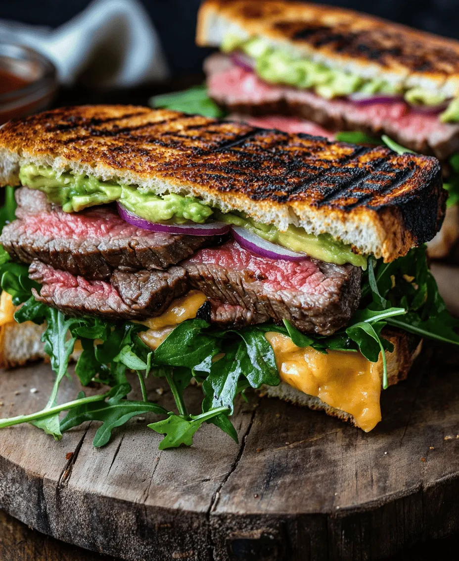 The Grilled Steak & Avocado Sandwich is a culinary delight that effortlessly bridges the gap between casual lunches and sophisticated dinners. It’s a hearty meal option that satisfies cravings while delivering a balance of flavors and textures that is hard to resist. The star of this sandwich is, of course, the grilled steak, which brings a robust, savory flavor to each bite. Paired with the creamy richness of ripe avocado, this sandwich becomes a delightful medley that appeals to both everyday diners and those looking to impress at a gathering.