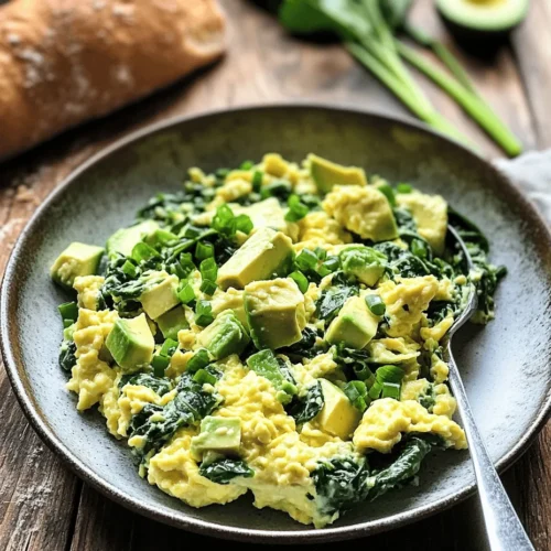 In the fast-paced world we live in, finding a breakfast or brunch option that is both quick to prepare and brimming with nutrition can often feel like a challenge. Enter the Creamy Spinach & Avocado Scramble—a delightful dish that not only tantalizes your taste buds but also nourishes your body. This recipe combines the rich, creamy texture of avocado with the vibrant, earthy flavor of fresh spinach, creating a scrumptious meal that is perfect for busy mornings or leisurely weekend brunches.
