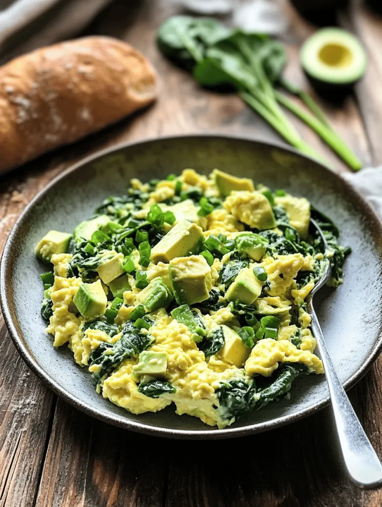 In the fast-paced world we live in, finding a breakfast or brunch option that is both quick to prepare and brimming with nutrition can often feel like a challenge. Enter the Creamy Spinach & Avocado Scramble—a delightful dish that not only tantalizes your taste buds but also nourishes your body. This recipe combines the rich, creamy texture of avocado with the vibrant, earthy flavor of fresh spinach, creating a scrumptious meal that is perfect for busy mornings or leisurely weekend brunches.