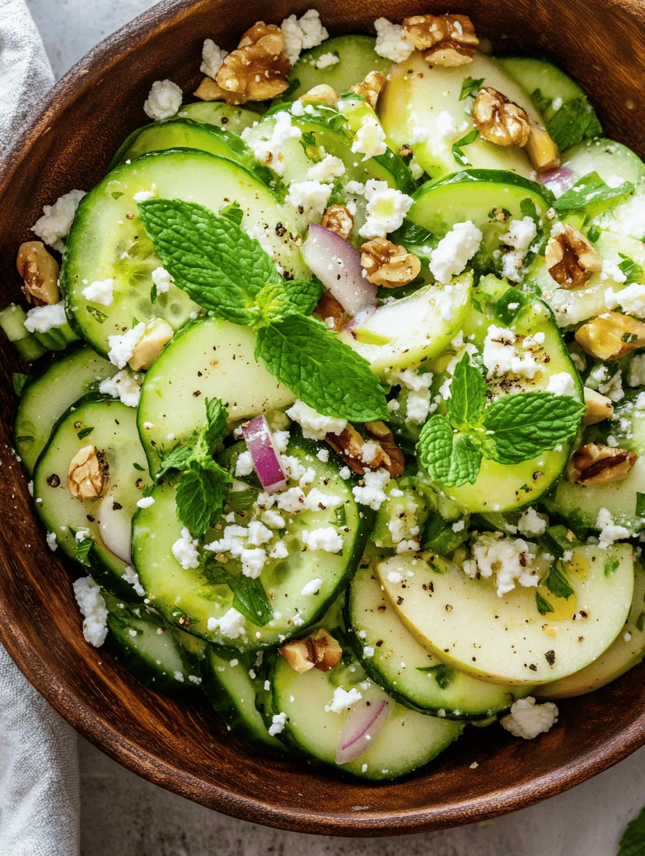 In the realm of salads, few dishes can rival the refreshing allure of the Crunchy Cucumber and Apple Salad. This inviting dish harmoniously combines the crispness of fresh cucumbers with the tartness of juicy apples, creating a delightful balance of flavors and textures that tantalize the taste buds. Whether served as a rejuvenating side for a hearty meal or as a light lunch option, this salad stands out for its versatility and nutritious appeal.