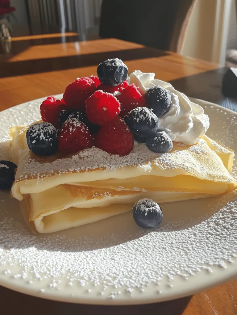Crepes are one of those extraordinary dishes that can effortlessly transition from breakfast to dessert, and even serve as a delightful snack. Originating from France, these thin, delicate pancakes have gained global popularity, making them a staple in various cuisines. Their versatility is unmatched; whether filled with sweet ingredients like fruits and whipped cream or savory options like ham and cheese, crepes can satisfy any palate. Today, we’ll dive into the world of delightful vanilla crepes, a sweet variation that can be enjoyed at any time of the day.