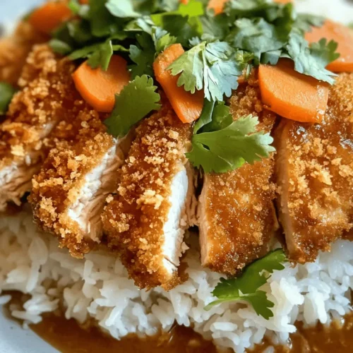 Crunchy Chicken Katsu Curry Delight is a dish that seamlessly blends Japanese and Western culinary traditions, offering a unique and satisfying meal that has captured taste buds around the world. At its core, this dish features two beloved elements: Chicken Katsu, a crispy fried chicken cutlet, and a rich, aromatic curry sauce. The harmony of textures and flavors in this dish has made it a staple in many households, whether for a comforting family dinner or a special occasion that calls for something a little more indulgent.