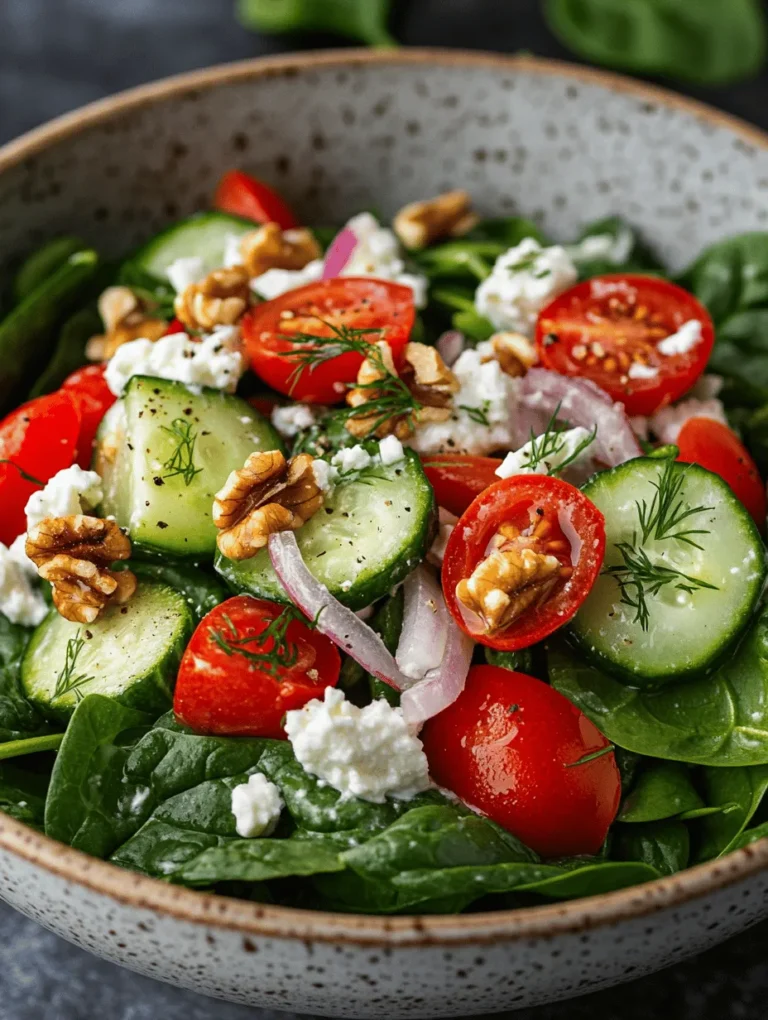 The foundation of our creamy spinach delight salad is, of course, the fresh baby spinach. This leafy green is not only versatile but also incredibly nutritious.