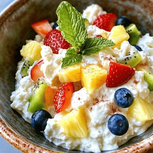 Cottage Cheese and Fruit Salad is a delightful combination that marries the savory creaminess of cottage cheese with the vibrant flavors of fresh fruits. This dish is not only a feast for the eyes but also a powerhouse of nutrition, making it a perfect choice for breakfast, snacks, or light desserts. Whether you’re looking to kick off your day with a healthy meal, need an afternoon pick-me-up, or want to end your evening on a sweet note without the guilt, this salad fits the bill.
