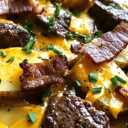 In the world of home-cooked meals, few dishes resonate with the warmth and satisfaction of a loaded steak and potato bake. This Crockpot Loaded Steak and Potato Bake is the epitome of comfort food, designed to cater to families, busy professionals, and anyone seeking a hearty meal at the end of a long day. Slow-cooked to perfection, this dish encapsulates the magic of a crockpot, allowing the ingredients to meld together while you go about your day. The allure of tender sirloin steak, creamy potatoes, and a blend of savory seasonings creates a delightful experience that promises not just nourishment, but a comforting hug on a plate.