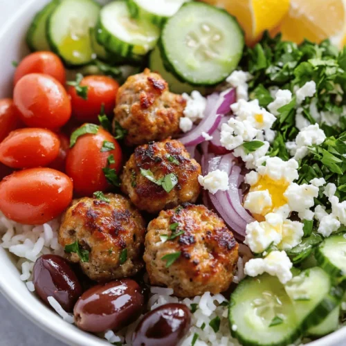 Greek cuisine is a beautiful tapestry of flavors, colors, and textures, celebrated for its healthful ingredients and vibrant combinations. With a focus on fresh vegetables, lean proteins, and aromatic spices, it offers a delightful way to enjoy nutritious meals without sacrificing taste. The Quick & Zesty Greek Rice Bowl with Turkey Meatballs is a perfect representation of this culinary tradition, bringing together the essence of Greece in a simple, satisfying dish.