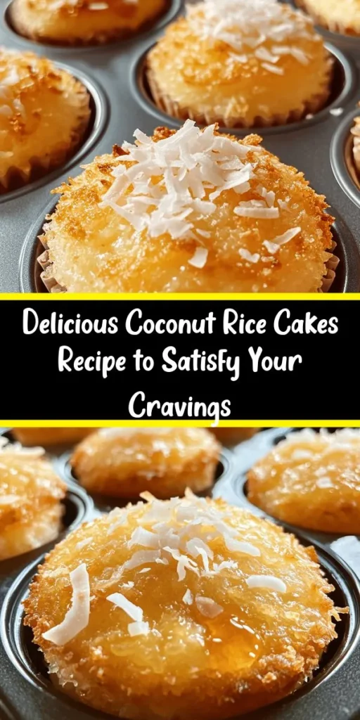 Indulge in the tropical flavors of these Coconut Rice Cakes! Made with jasmine rice, creamy coconut milk, and a hint of vanilla, these delightful treats are easy to whip up and perfect for any occasion. Simply bake until golden and enjoy them warm or at room temperature. They're ideal as a sweet snack or a fun dessert. Top them with honey or extra coconut for an extra delicious touch. Try this unique recipe for a taste of paradise!