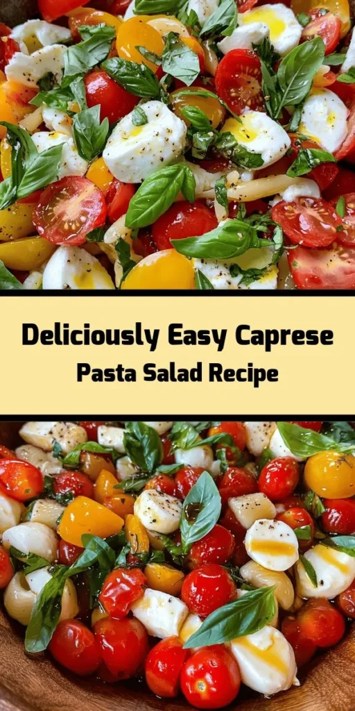 Looking for a quick and delicious dish? This Easy Caprese Pasta Salad is your answer! Made with your choice of pasta, ripe cherry tomatoes, creamy mozzarella, and fresh basil, it's tossed in a simple olive oil and balsamic dressing. Perfect for picnics or a light dinner, this colorful salad is ready in just 30 minutes. Serve it immediately or let it chill in the fridge for a flavor boost. Don’t forget to sprinkle some Parmesan on top for an extra touch of yum!