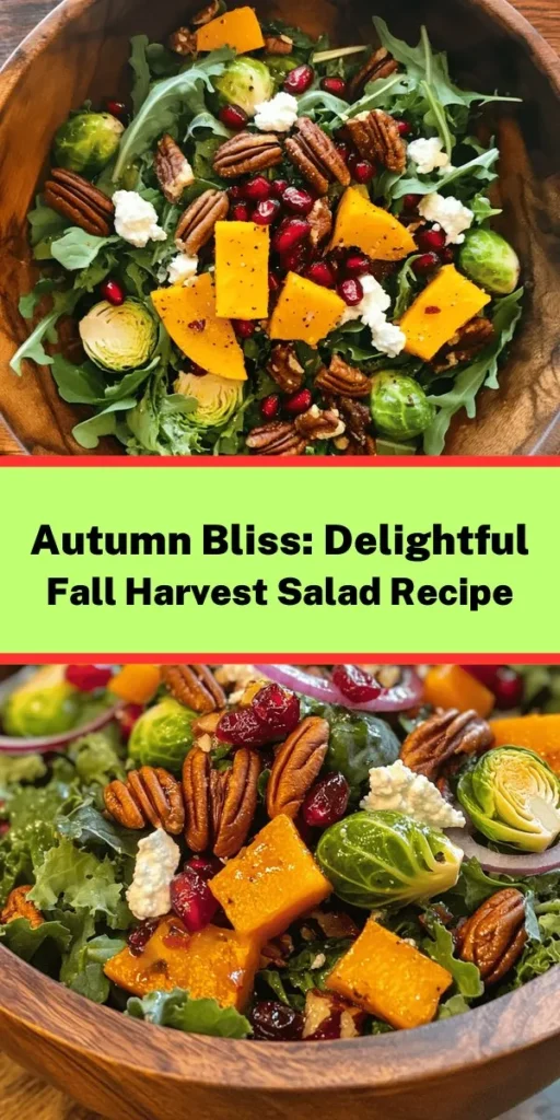 Celebrate the flavors of fall with this vibrant Fall Harvest Salad! Packed with mixed greens, roasted butternut squash, and Brussels sprouts, it's topped with sweet dried cranberries, creamy goat cheese, and crunchy candied pecans. Finished off with a delicious apple cider vinaigrette, this salad is perfect as a side dish or a hearty main when you add grilled chicken or quinoa. It's healthy, colorful, and full of seasonal goodness!