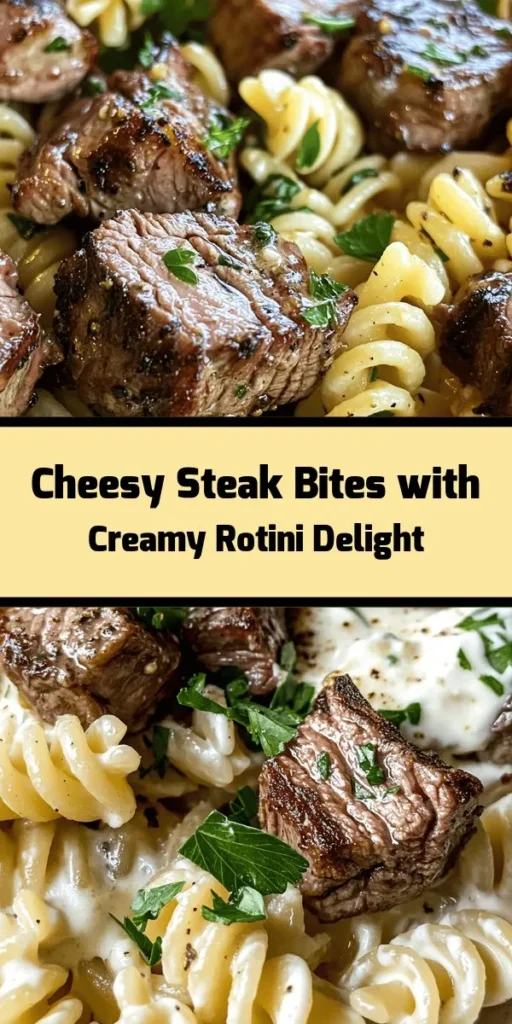 Savor the deliciousness of Cheesy Steak Bites & Rotini Pasta! This simple yet indulgent recipe features tender sirloin steak seared to perfection and combined with al dente rotini pasta in a creamy mozzarella sauce. Perfect for a quick weeknight dinner or a cozy gathering. Ready in just 30 minutes and packed with flavors from garlic, paprika, and a hint of Worcestershire sauce. Don’t forget to garnish with fresh parsley for that extra touch!