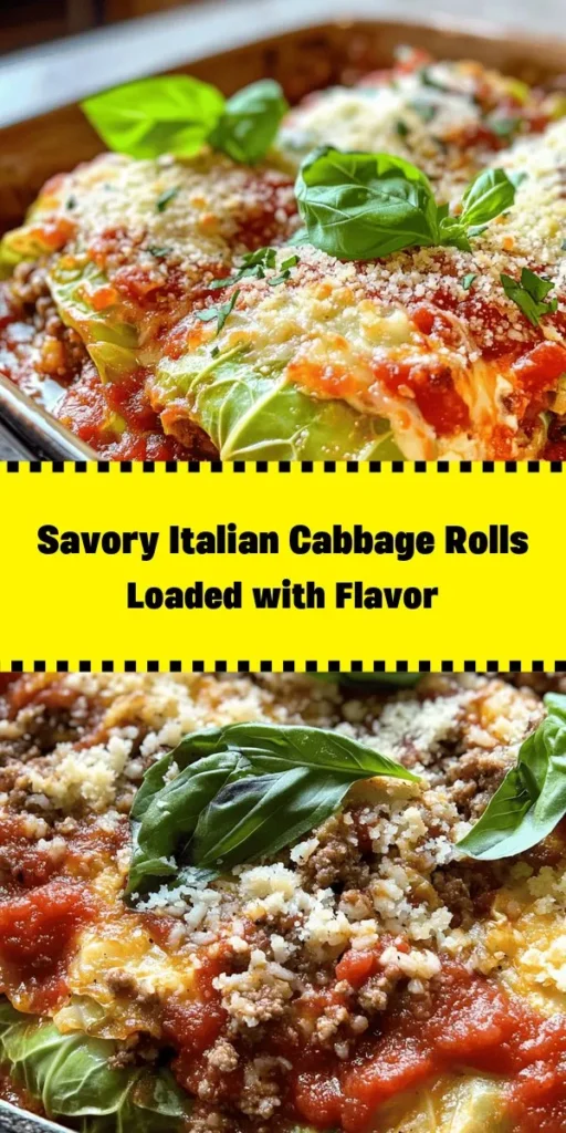 Indulge in the deliciousness of Italian stuffed cabbage rolls, a perfect blend of savory flavors! These hearty rolls are filled with a mix of Arborio rice, ground beef or Italian sausage, ricotta, and aromatic herbs, all wrapped in tender cabbage leaves. Baked in rich marinara sauce, they offer a delightful burst of flavor in every bite. Perfect for dinner with family or friends, these rolls are as satisfying as they are comforting! Save this recipe for your next meal!