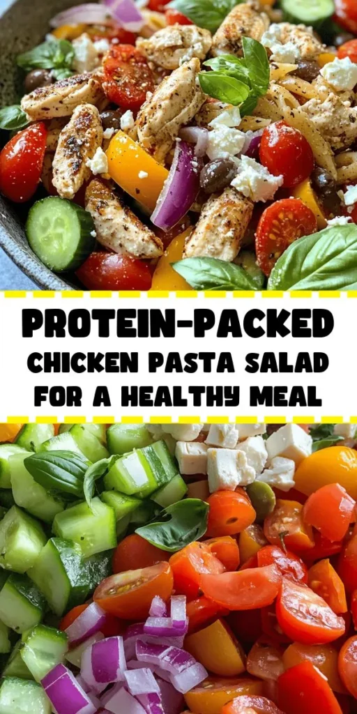 Looking for a delicious and healthy meal? Try this High Protein Chicken Pasta Salad! Packed with whole wheat penne, grilled chicken, fresh veggies, and a creamy Greek yogurt dressing, it’s perfect for lunch or a light dinner. Easy to make and perfect for meal prep, you can enjoy it chilled and garnished with fresh basil. With just 15 minutes of prep and full of flavor, this salad is a nutritious choice for any occasion!