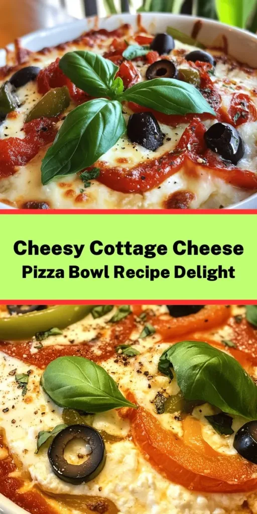 Looking for a delicious twist on pizza? Try this Cottage Cheese Pizza Bowl! It's a quick and easy recipe featuring creamy cottage cheese, zesty marinara, and melted mozzarella, layered with your favorite toppings like pepperoni and veggies. Perfect for a cozy meal or snack! Bake until bubbly and golden, then enjoy the comforting flavors. Ready in just 30 minutes, this bowl will satisfy your pizza cravings guilt-free!