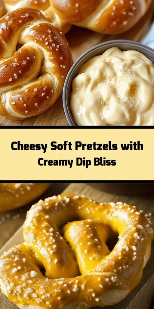 Indulge in the perfect snack with these Twisted Joys: soft pretzels paired with a rich and cheesy dip! This easy recipe is fun to make at home, featuring fluffy pretzels boiled in a baking soda bath and baked until golden brown. The creamy cheese dip, made with sharp cheddar and cream cheese, adds a delightful twist. Ideal for family gatherings or game nights, you'll love every gooey bite. Try them today for a taste of joy!
