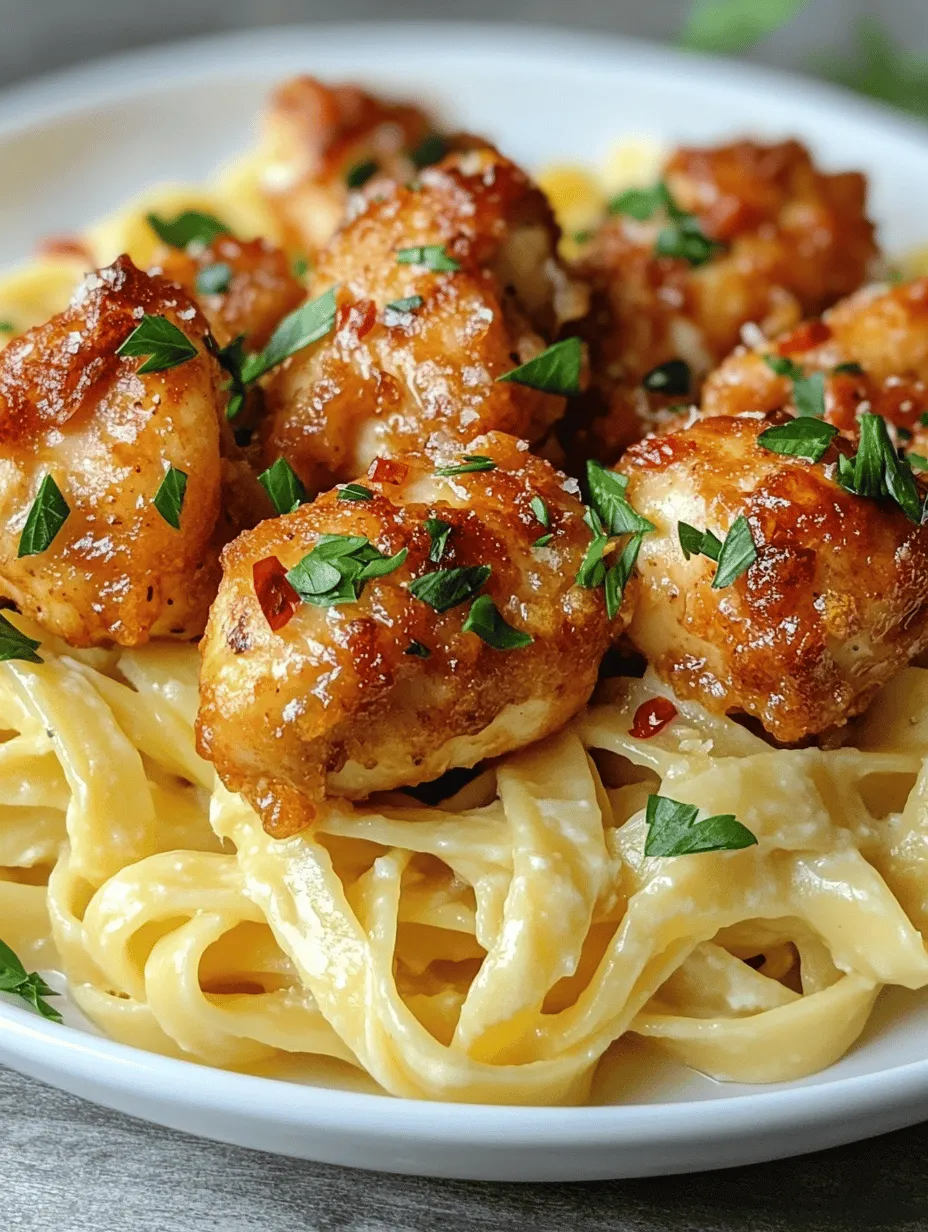 If you’re looking for a dish that perfectly balances rich flavors with a touch of comfort, look no further than Garlic Butter Chicken Bites with Savory Creamy Parmesan Pasta. This dish has gained popularity for its mouthwatering combination of tender chicken bites sautéed in a fragrant garlic butter sauce, served alongside creamy pasta coated in a luscious Parmesan sauce. The appeal of this recipe lies not only in its deliciousness but also in its simplicity and quick preparation time—ideal for busy weeknights or when you want to impress guests without spending hours in the kitchen.