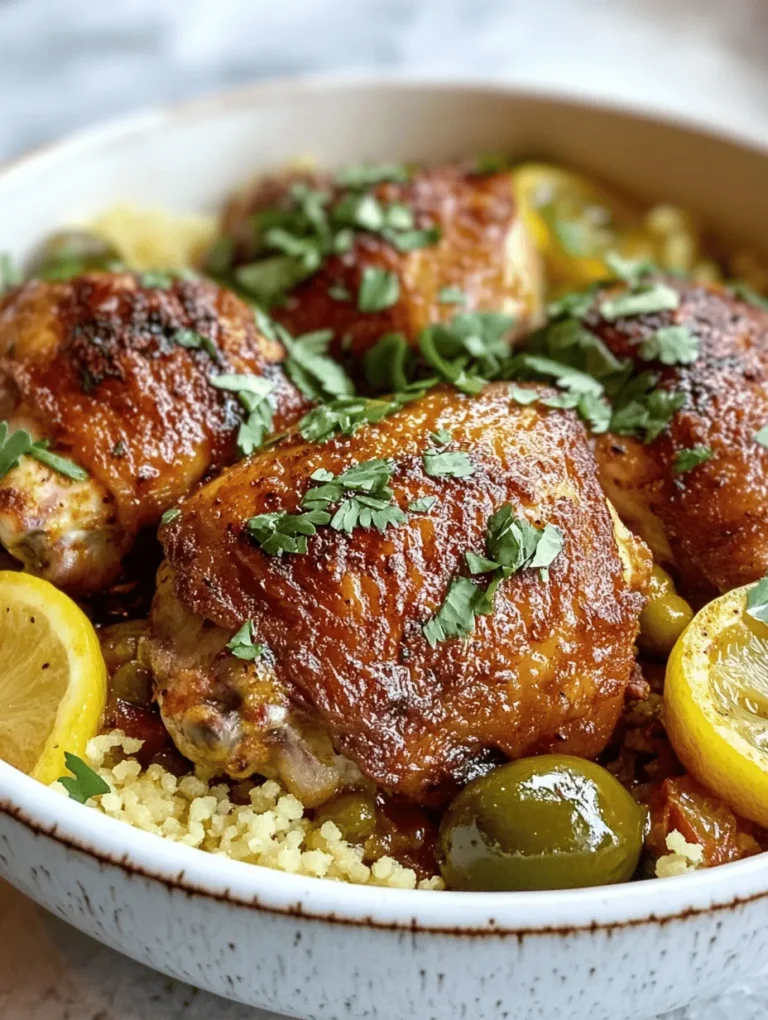 Discover the rich and aromatic flavors of Moroccan cuisine with this delightful Moroccan Chicken Tagine recipe. This dish, characterized by its tender chicken thighs simmered with a medley of spices, olives, and preserved lemons, offers a unique culinary experience that transports you straight to the vibrant streets of Morocco. The combination of savory and tangy elements creates a dish that is not only satisfying but also a feast for the senses. Whether you’re looking to impress guests at a dinner party or simply craving a comforting meal, this tagine is perfect for any occasion.