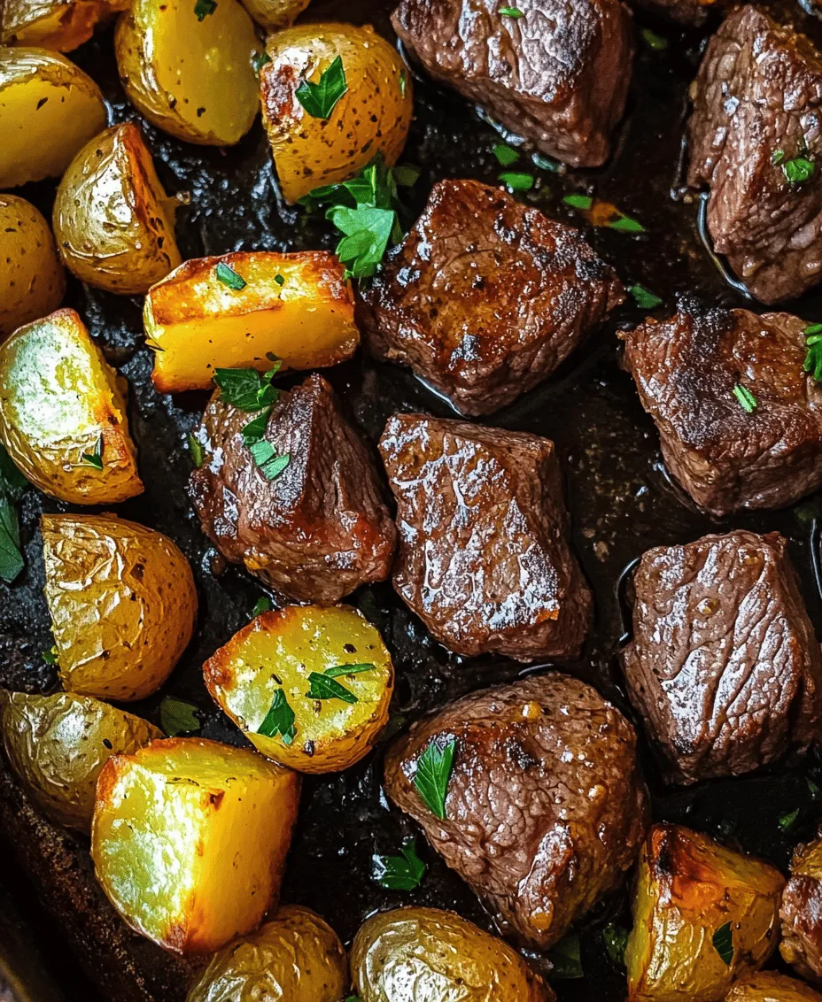 The Sizzling Garlic Butter Steak Bites with Crispy Potatoes recipe is a delightful dish that combines the rich and savory flavors of perfectly seared steak with the satisfying crunch of roasted baby potatoes. This meal is not only easy to prepare but also packed with flavor, making it an ideal choice for a family dinner or a special occasion. Whether you're hosting friends for a casual gathering or looking to impress your loved ones with a gourmet experience at home, this dish is sure to steal the show.