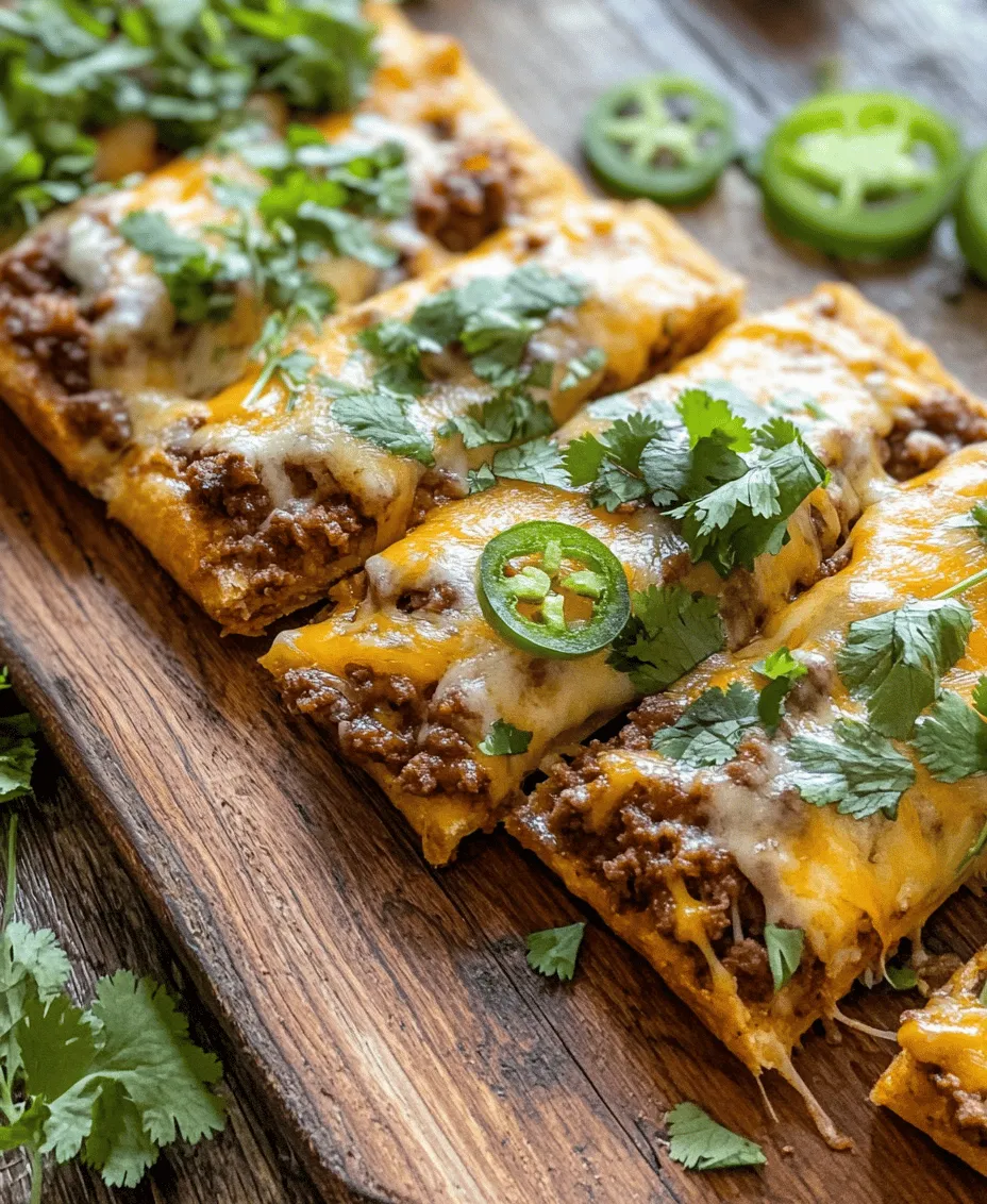 What makes Cheesy Taco Sticks so appealing? The answer lies in their harmonious blend of flavors and textures. The taco seasoning infuses the meat with a vibrant mix of spices, while the cheese adds a rich creaminess that ties everything together. The salsa not only complements the dish but also enhances its taste profile, offering a refreshing contrast to the savory filling.