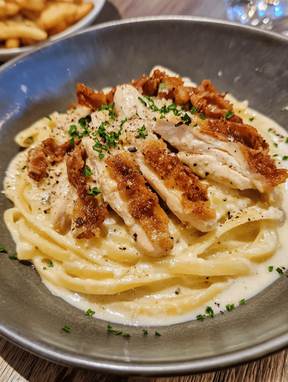 Chicken Carbonara is a delightful twist on the classic Italian dish that has captured the hearts and taste buds of food lovers around the world. Traditionally made with guanciale, Pecorino Romano cheese, and a silky egg sauce, Carbonara is known for its rich, creamy texture and robust flavors. This recipe takes a beloved comfort food and elevates it by incorporating tender chicken, making it a hearty and satisfying meal perfect for busy weeknights or cozy gatherings.