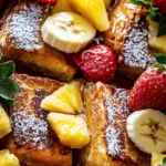 Hawaiian rolls are a key ingredient in this French toast recipe, and their unique sweetness and texture set this dish apart from traditional French toast. Made from a soft, slightly sweet dough, these rolls are known for their fluffy interior and golden crust, making them the perfect base for soaking up the rich egg mixture. The gentle sweetness of Hawaiian rolls complements the custard-like texture of the egg mixture, resulting in a breakfast that feels both indulgent and satisfying.