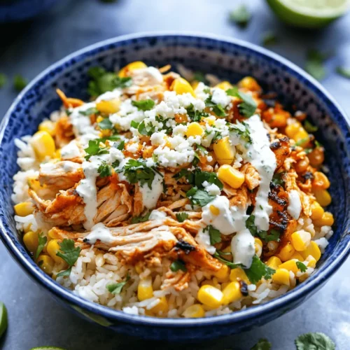The Easy Street Corn Chicken Rice Bowl is a vibrant and flavorful meal that perfectly encapsulates the essence of comfort food with a fresh twist. This dish brings together savory rotisserie chicken, sweet corn, and a creamy dressing, all served over a bed of fluffy jasmine rice. Whether you’re coming home from a long day at work or hosting a casual gathering with friends, this recipe offers a quick and satisfying solution that will please even the pickiest eaters. With its delightful blend of textures and flavors, the Easy Street Corn Chicken Rice Bowl is sure to become a family favorite.