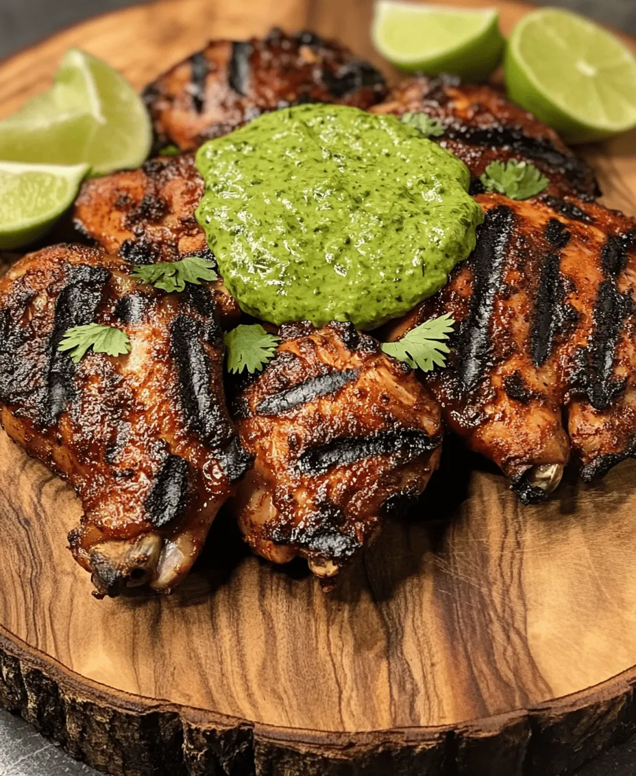 Peruvian cuisine is a vibrant tapestry woven from a rich cultural history that encompasses indigenous traditions and influences from Spanish, African, and Asian cooking. This culinary diversity brings forth an array of flavors, textures, and techniques that have captured the palates of food lovers worldwide. Among the standout dishes in this gastronomic repertoire is the beloved <strong>Peruvian Grilled Chicken</strong>, often accompanied by a luscious <strong>creamy green sauce</strong> that elevates the dish to new heights.” /></p>
</p>
<h3>Storage Tips for the Sauce</h3>
</p>
<p>To extend the life of your delicious creamy green sauce, it’s essential to store it properly. This vibrant sauce can last in the refrigerator for up to one week when stored in an airtight container. Ensure the container is clean and dry before adding the sauce to prevent bacterial growth. For longer storage, consider freezing the sauce in ice cube trays. Once frozen, transfer the cubes to a zip-top bag, and they can last up to three months in the freezer. This method allows you to thaw only the amount you need for future meals, maintaining its fresh flavor.</p>
</p>
<h3>Grilling Techniques for Perfect Chicken</h3>
</p>
<h4>Prepping the Grill: Achieving the Right Temperature</h4>
</p>
<p>Before you start grilling your chicken, it’s crucial to prepare your grill properly. Whether you are using a gas or charcoal grill, you want to achieve a high heat for searing the chicken. Preheat your grill for about 15-20 minutes. For charcoal grills, allow the coals to burn until they are covered with white ash. On a gas grill, turn all burners to high and close the lid to trap the heat. The ideal grilling temperature for chicken thighs is around 400°F to 450°F (204°C to 232°C).</p>
</p>
<h4>Tips for Grilling Chicken Thighs</h4>
</p>
<p>Chicken thighs are forgiving cuts of meat that remain juicy and flavorful when grilled. Here are a few tips for perfecting your grilling technique:</p>
</p>
<p>1. <strong>Marinate Ahead of Time</strong>: Allow the chicken thighs to marinate for at least 30 minutes, but ideally, several hours or overnight. This not only enhances the flavor but also helps to tenderize the meat.</p>
</p>
<p>2. <strong>Oil the Grill Grates</strong>: Prior to placing the chicken on the grill, oil the grates with a paper towel dipped in vegetable oil. This prevents sticking and helps achieve those beautiful grill marks.</p>
</p>
<p>3. <strong>Avoid Overcrowding</strong>: Give the chicken enough space on the grill. Overcrowding can lead to uneven cooking and steaming rather than grilling.</p>
</p>
<h4>Cooking Times and Temperature Guidelines</h4>
</p>
<p>Grilling times can vary based on the heat of your grill and the size of your chicken thighs. Generally, cook chicken thighs for 6-7 minutes per side. Use a meat thermometer to check for doneness; the internal temperature should reach 165°F (74°C). This ensures that the chicken is fully cooked while remaining juicy and tender.</p>
</p>
<h4>Importance of Resting the Chicken Post-Grill</h4>
</p>
<p>Once your chicken is grilled to perfection, it is essential to let it rest before serving. Resting allows the juices to redistribute throughout the meat, making it more flavorful and moist. Cover the grilled chicken loosely with aluminum foil and let it rest for 5-10 minutes.</p>
</p>
<h4>Visual Cues for Doneness: How to Check Without Cutting</h4>
</p>
<p>If you don’t have a meat thermometer, you can check for doneness using visual cues. Look for the following signs:</p>
</p>
<p>– The chicken should be opaque and no longer pink in the center.</p>
<p>– The juices should run clear when pierced with a fork or knife.</p>
<p>– The exterior should be crispy and golden brown.</p>
</p>
<p>These indicators can help you gauge whether your chicken is ready to be served.</p>
</p>
<h3>Serving Suggestions</h3>
</p>
<h4>Creative Ways to Plate the Grilled Chicken</h4>
</p>
<p>Presentation can elevate your dish and make it more appealing. For a visually stunning plate, consider slicing the grilled chicken thighs and arranging them in a fan shape over a vibrant bed of Peruvian-style rice. Drizzle the creamy green sauce generously over the chicken, and garnish with fresh cilantro or lime wedges for a pop of color.</p>
</p>
<h4>Suggested Side Dishes That Pair Well with the Dish</h4>
</p>
<p>To complement your grilled chicken, consider serving side dishes that enhance the flavors of the meal. Some popular options include:</p>
</p>
<p>– <strong>Grilled Vegetables</strong>: Bell peppers, zucchini, and corn on the cob are excellent choices. Their smoky flavors complement the chicken beautifully.</p>
<p>– <strong>Peruvian Beans</strong>: Seasoned black beans or canary beans provide a hearty addition to your plate.</p>
<p>– <strong>Plantains</strong>: Fried or baked plantains add a sweet contrast to the savory flavors of the chicken.</p>
</p>
<h4>Peruvian-Style Rice Recipe Overview</h4>
</p>
<p>Peruvian-style rice, often cooked with spices and vegetables, makes a fantastic base for your grilled chicken. To prepare it, sauté onions, garlic, and diced bell peppers in olive oil, then add rinsed rice, vegetable broth, and spices like cumin and turmeric. Cook until fluffy and fragrant, providing a flavorful complement to the chicken.</p>
</p>
<h4>Fresh Salad Options That Enhance the Meal</h4>
</p>
<p>A fresh salad can balance the richness of the chicken and sauce. Consider a simple green salad with mixed greens, tomatoes, and red onions, dressed with lime juice and olive oil. You can also make a more traditional Peruvian salad with avocado, corn, and a sprinkle of feta cheese for added creaminess.</p>
</p>
<h4>Presentation Tips for Dining Experiences</h4>
</p>
<p>For a delightful dining experience, consider the following presentation tips:</p>
</p>
<p>– Use colorful plates to enhance the visual appeal.</p>
<p>– Scatter chopped herbs or edible flowers around the plate for a splash of color.</p>
<p>– Serve with lime wedges on the side for guests to squeeze over their chicken.</p>
</p>
<h3>Flavor Variations and Customizations</h3>
</p>
<h4>Exploring Different Spice Combinations for the Marinade</h4>
</p>
<p>While the classic marinade for Peruvian grilled chicken is delicious, don’t hesitate to experiment with different spice combinations. Consider adding smoked paprika for a deeper flavor or a pinch of cumin for warmth. You could also try incorporating fresh herbs like oregano or thyme for additional freshness in the marinade.</p>
</p>
<h4>Adjusting the Heat Level in the Green Sauce</h4>
</p>
<p>If you like a little heat, there are various ways to spice up your green sauce. Adding jalapeños or serrano peppers can enhance the flavor profile. For a milder version, consider omitting the seeds from the peppers or using fewer of them. You can also balance the heat with more avocado or yogurt in the sauce.</p>
</p>
<h4>Alternative Ingredients for Varying Flavor Profiles</h4>
</p>
<p>Feel free to customize the ingredients in your marinade and sauce. For a tangier flavor, swap lime juice for lemon juice. You can also experiment with different oils, such as avocado oil for a richer taste. If you want to make the green sauce more robust, try adding fresh cilantro or parsley.</p>
</p>
<h4>Suggestions for Making the Dish Vegetarian or Vegan</h4>
</p>
<p>If you’re catering to vegetarian or vegan diners, you can easily adapt this recipe. For a vegetarian version, grill hearty vegetables like portobello mushrooms, eggplant, and bell peppers marinated in the same spices. To make a vegan green sauce, use silken tofu or cashews blended with herbs and spices instead of yogurt.</p>
</p>
<h3>Cultural Significance of Peruvian Grilled Chicken</h3>
</p>
<h4>Historical Context of Grilled Chicken in Peru</h4>
</p>
<p>Grilled chicken is a staple in Peruvian cuisine, deeply rooted in the country’s diverse culinary traditions. The influence of indigenous cultures, Spanish colonization, and African and Asian immigrants has shaped Peru’s rich food heritage. Grilled chicken, particularly “Pollo a la Brasa,” has become a beloved dish, often enjoyed during family gatherings and festivities.</p>
</p>
<h4>Modern Interpretations and Variations Across the Globe</h4>
</p>
<p>In recent years, Peruvian grilled chicken has gained popularity beyond its borders, inspiring various adaptations in international cuisine. Chefs around the world have embraced its vibrant flavors, offering unique twists that reflect local ingredients and culinary styles. From street food vendors to high-end restaurants, this dish continues to evolve while maintaining its cultural roots.</p>
</p>
<h4>Personal Anecdotes or Stories Related to Enjoying This Dish</h4>
</p>
<p>Many who have traveled to Peru have fond memories associated with enjoying grilled chicken in local eateries. The aroma of spices wafting from street-side grills and the convivial atmosphere of shared meals are experiences that linger long after the meal is gone. Whether it’s a family gathering or a festive celebration, Peruvian grilled chicken has a way of bringing people together.</p>
</p>
<h3>Conclusion</h3>
</p>
<p>In summary, Peruvian grilled chicken with creamy green sauce is a culinary delight that offers a fantastic blend of flavors and textures. The marinated chicken, grilled to perfection, paired with the vibrant green sauce creates a dish that is both satisfying and versatile. Whether served with traditional accompaniments or your own creative sides, this recipe is sure to impress and delight.</p>
</p>
<p>As you explore the world of Peruvian cuisine, don’t hesitate to experiment and make this dish your own. The flavors are rich and inviting, and the possibilities for customization are endless. Embrace the joy of cooking and share this delightful dish with friends and family, celebrating the beauty of culinary traditions.</p>
<div id=