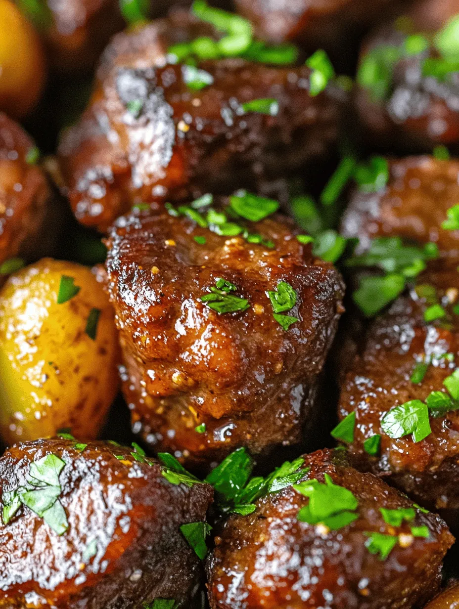 If you're searching for a dish that beautifully melds rich flavors and satisfying textures, look no further than Garlic Butter Steak Bites & Potatoes Delight. This mouthwatering recipe encapsulates the essence of comfort food while providing a gourmet experience that would impress any guest. The tender steak bites, infused with the robust flavor of garlic and herb butter, combined with the soft, buttery baby potatoes, create a symphony of taste that appeals to both the palate and the senses.