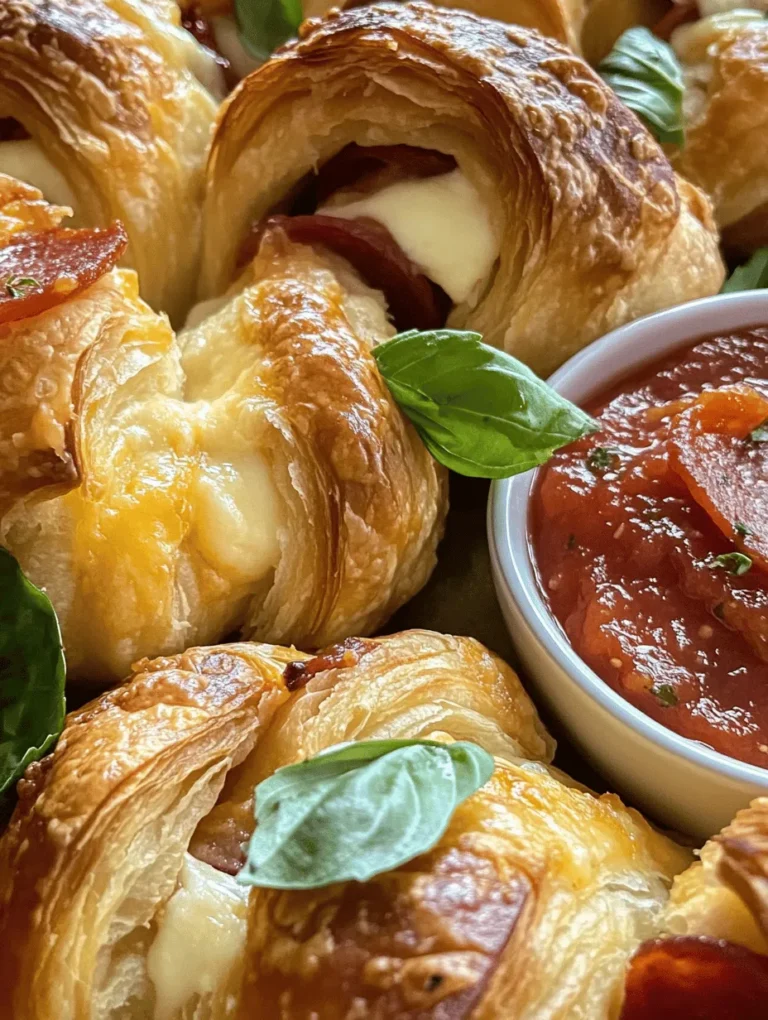 At the heart of Mozzarella Pepperoni Croissant Rolls are two iconic ingredients: mozzarella and pepperoni. Mozzarella cheese, with its rich, creamy texture and mild flavor, has been a staple in Italian cuisine for centuries. It is often associated with traditional pizza, where its melting qualities create that perfect gooey layer atop a crispy crust. When combined with pepperoni, a beloved cured sausage that brings a spicy, savory kick, the flavors become a harmonious celebration of Italian culinary traditions.