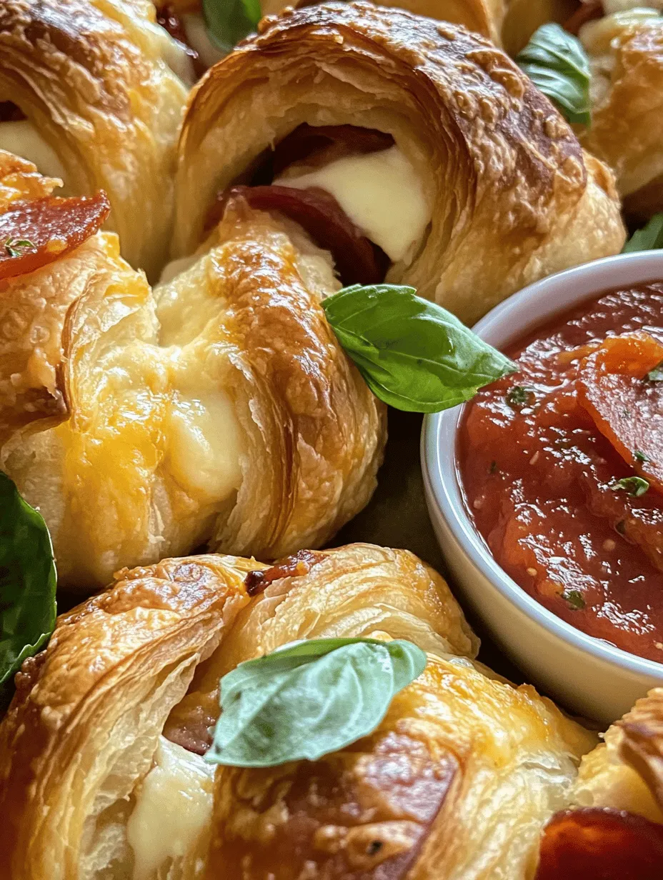 At the heart of Mozzarella Pepperoni Croissant Rolls are two iconic ingredients: mozzarella and pepperoni. Mozzarella cheese, with its rich, creamy texture and mild flavor, has been a staple in Italian cuisine for centuries. It is often associated with traditional pizza, where its melting qualities create that perfect gooey layer atop a crispy crust. When combined with pepperoni, a beloved cured sausage that brings a spicy, savory kick, the flavors become a harmonious celebration of Italian culinary traditions.