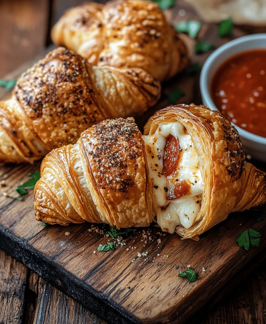 At the heart of the Mozzarella Pepperoni Croissant Rolls is the delectable combination of flaky croissant dough and savory, gooey fillings. The croissant dough serves as the perfect vessel, providing a buttery, soft exterior that contrasts beautifully with the rich, melty mozzarella cheese and zesty pepperoni. Each bite is a harmonious blend of textures that keeps you reaching for more.