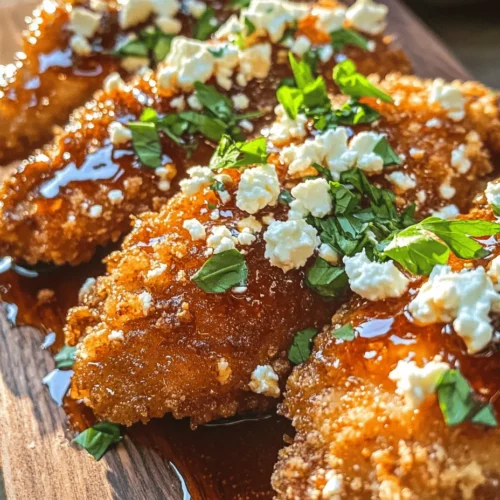 The star of our dish is, of course, the chicken. Boneless and skinless chicken breasts are preferred for this recipe as they provide a lean source of protein that cooks evenly and quickly. Their shape makes them perfect for breading and frying, allowing for a crispy exterior while keeping the inside tender and juicy. Avoiding skin also helps in keeping the dish somewhat lighter without sacrificing flavor, especially when complemented by the rich hot honey and feta.